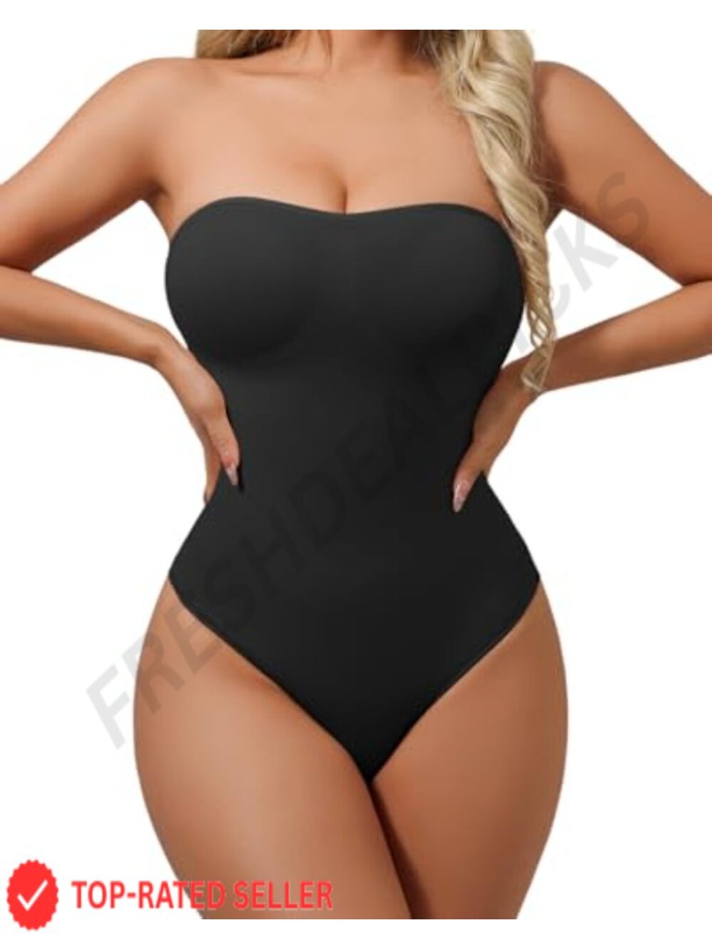 Strapless Body Shaper Tummy Control Seamless Thong Bodysuit Shapewear